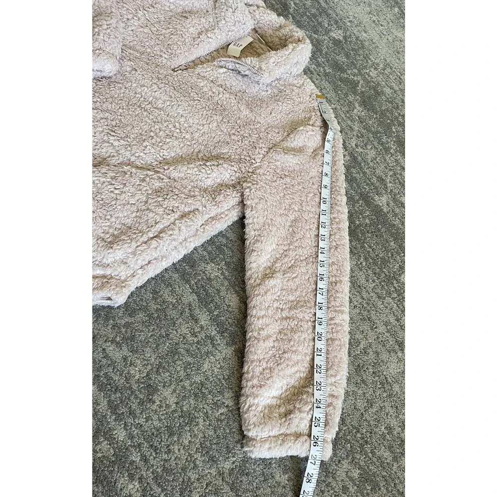 Gap Womens L Jacket Pink Sherpa Pullover 1/4 Zipper Soft Fluffy NWT M9 - Picture 6 of 9